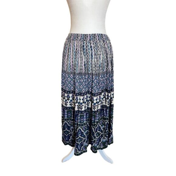 Vintage Sag Harbor Petite Boho Midi Skirt – Size PL – 100% Rayon, Made in India - Picture 2 of 5